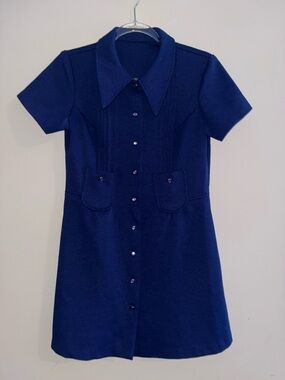 True Vintage 1960s royal blue mini dress